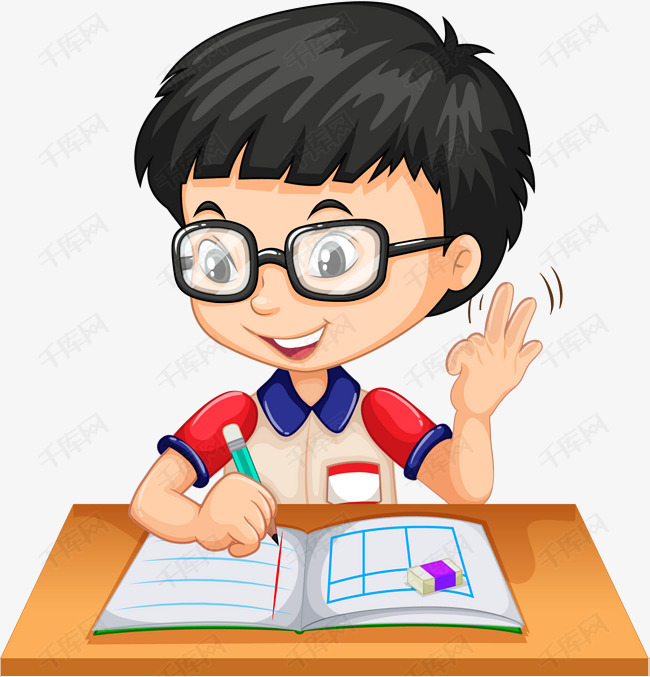高考加油写作业的男孩