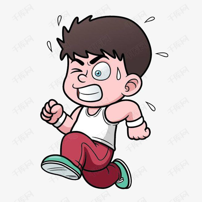跑步出汗 男孩