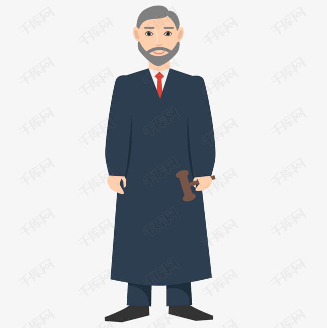 穿大衣的卡通法官人物的素材免抠法官人物公务员卡通人物锤子人物效果