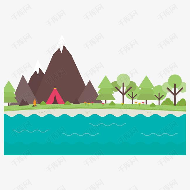 清青山绿水画
