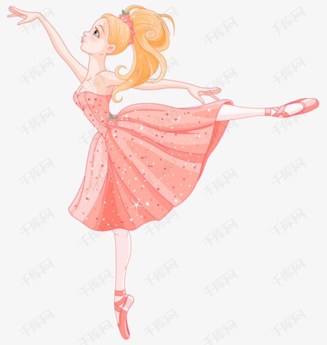 跳芭蕾舞的小女孩的素材免抠小女孩芭蕾舞卡通矢量图装饰png装饰