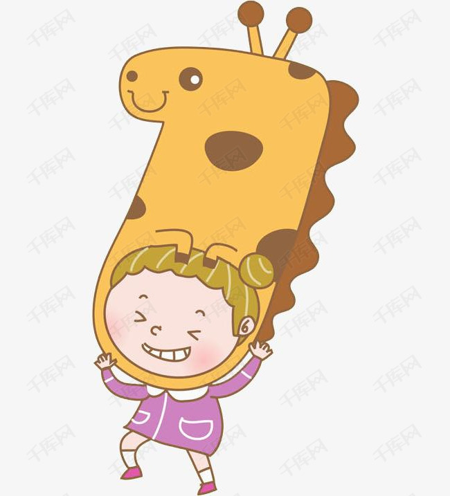卡通装扮的女孩免抠图