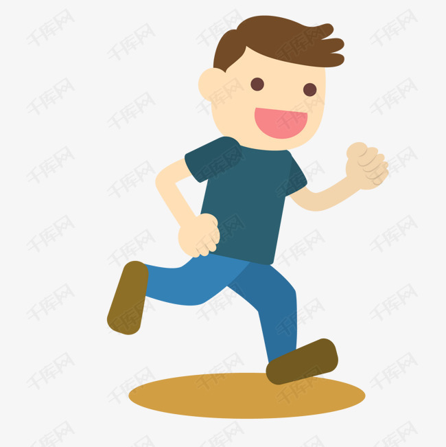 卡通跑步的男性人物