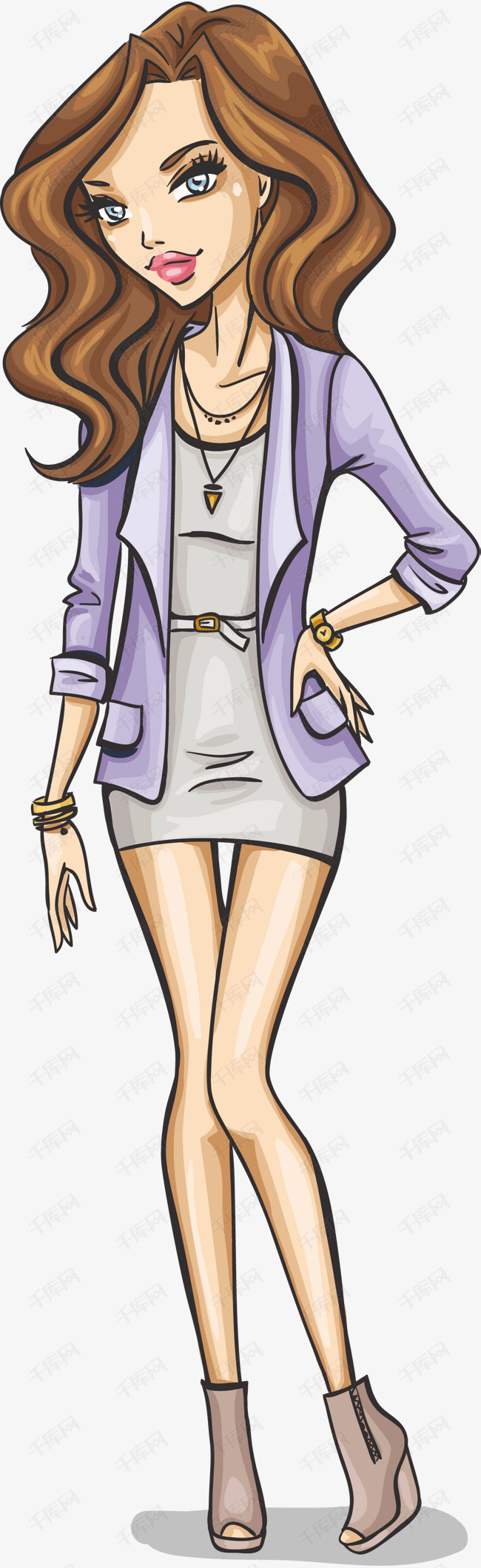 卡通美女人物设计