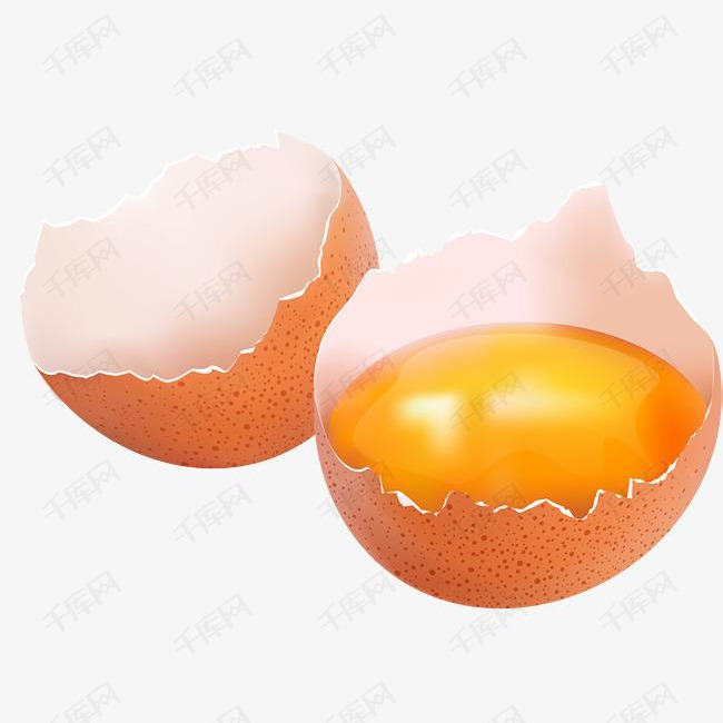 黄色摔碎鸡蛋食材