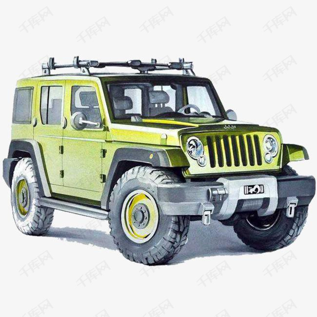 手绘沙漠越野车素材图片免费下载_高清png