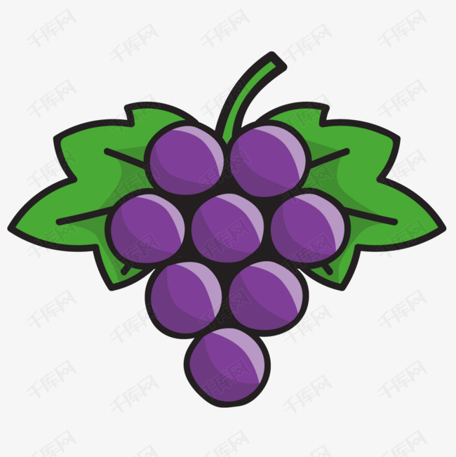 卡通葡萄的素材免抠葡萄食物水果紫色png装饰装饰