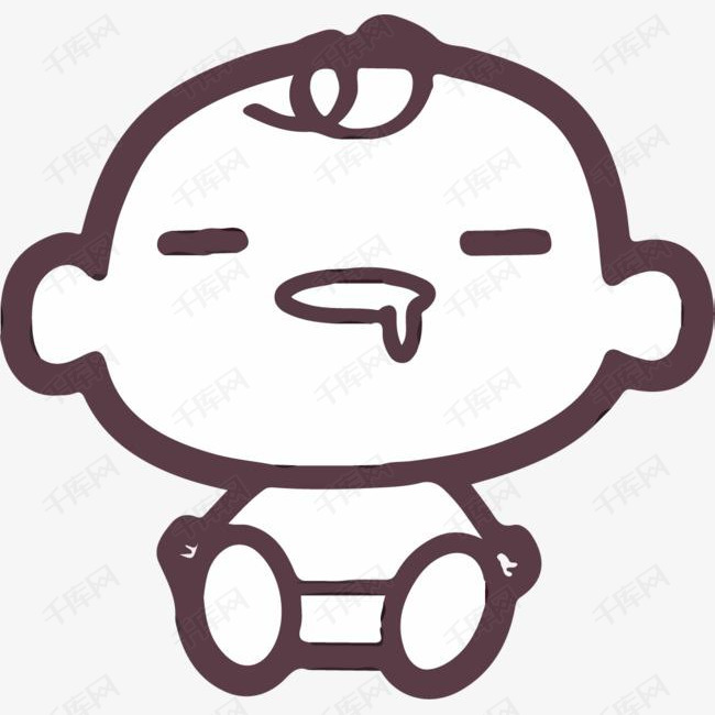 流口水的可爱小孩简笔画