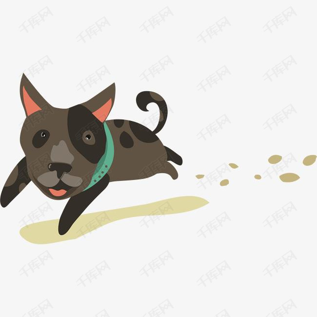 矢量图奔跑的小狗的素材免抠矢量图卡通手绘水彩宠物动物奔跑