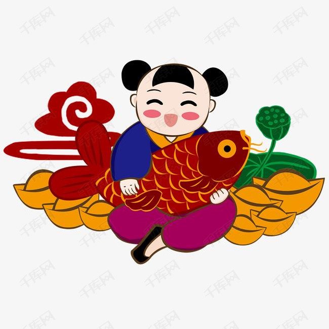 卡通装饰年画娃娃素材