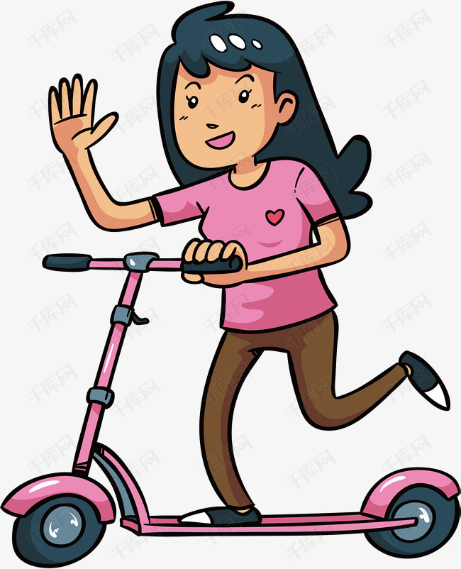 骑着粉色平衡车的人素材图片免费下载_高清p