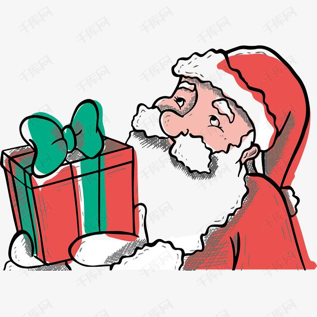 圣诞节手绘圣诞老人