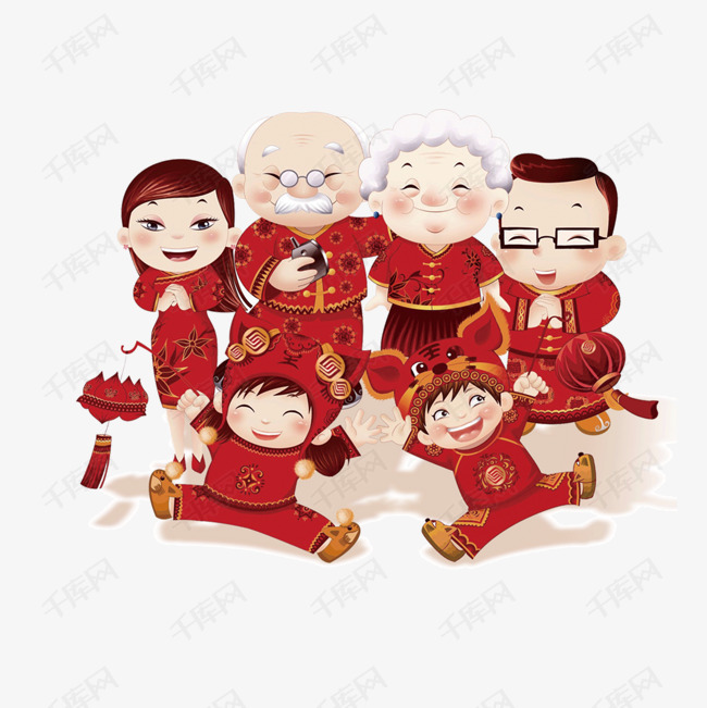 春节喜庆人物组合