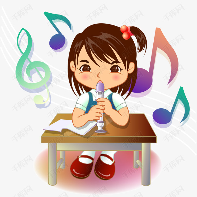 卡通唱歌的女孩设计