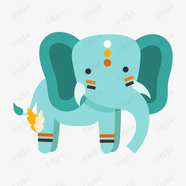 卡通可爱小动物装饰设计动物头像大象