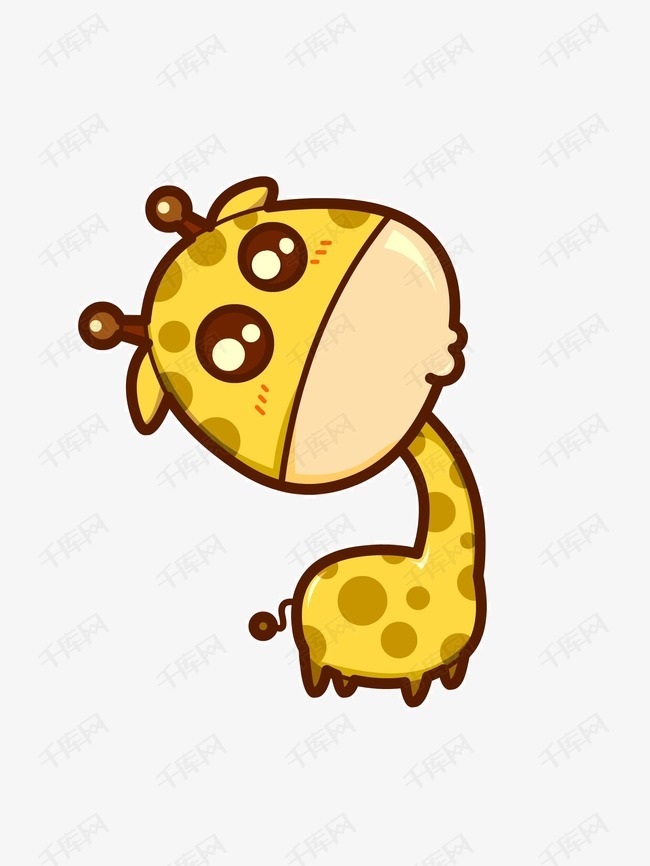 长颈鹿  长脖子  可爱  动物的素材免抠