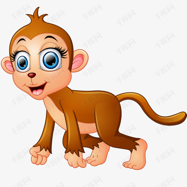 卡通可爱的小猴子设计的素材免抠猴子动物动物园矢量图卡通可爱