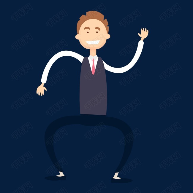 矢量手绘扎马步上班族
