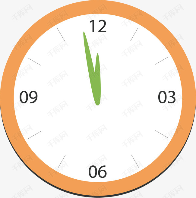 卡通手绘圆盘钟表矢量图