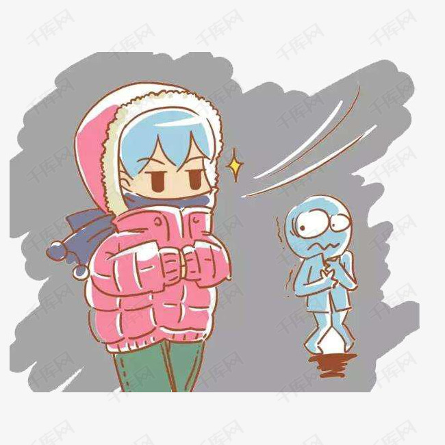 寒冬保暖物件装饰png的素材免抠卡通手绘装饰寒冬来袭冷瑟瑟发抖棉衣