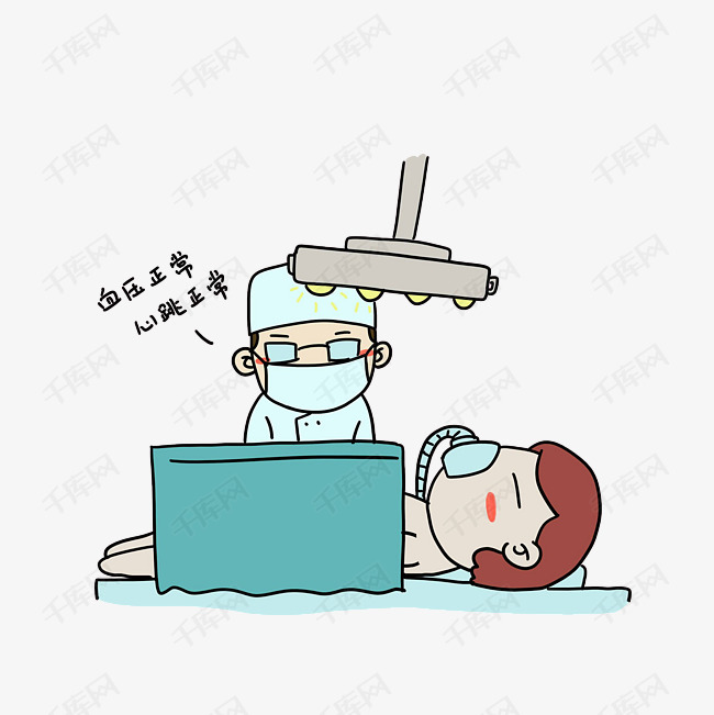 卡通给病人做手术的医生素材