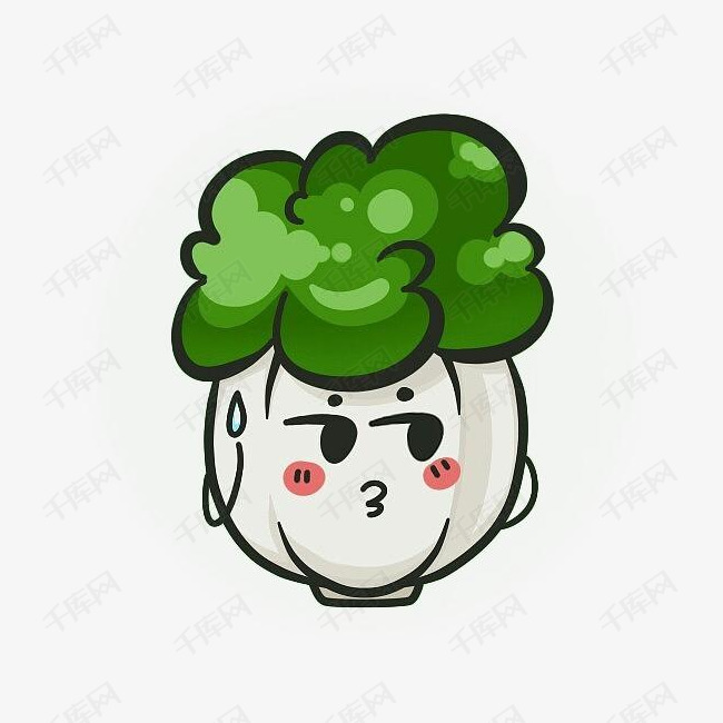 可爱的卡通大白菜的素材免抠卡通大白菜表情表情包囧汗颜