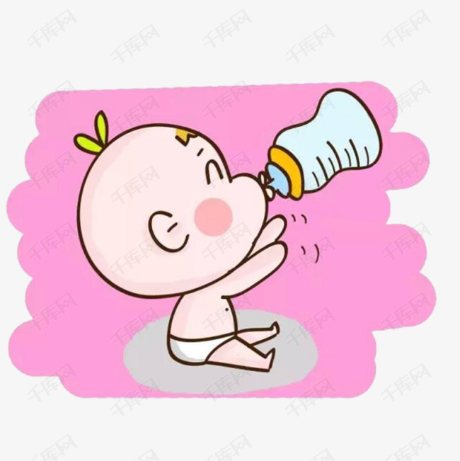 可爱的卡通宝宝吃奶瓶的素材免抠宝宝吃奶吃奶瓶宝宝卡通母婴吃奶