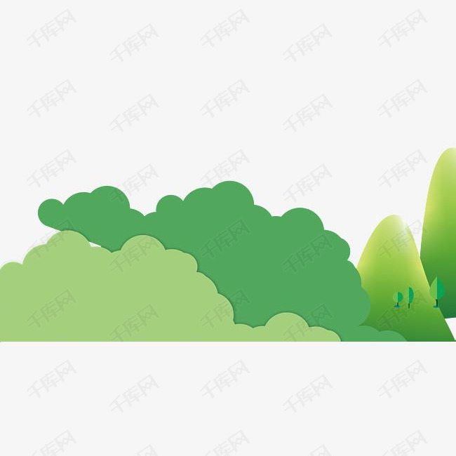 卡通手绘绿色渐变背景图