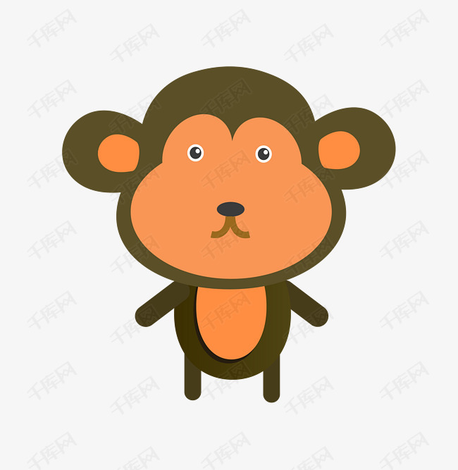 卡通可爱小动物装饰动物头像猴子