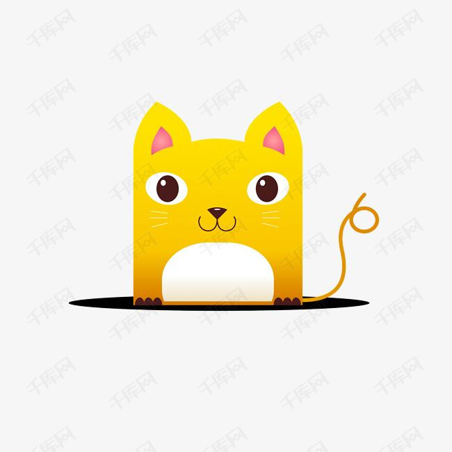 卡通动物q版可爱小猫卖萌矢量造型