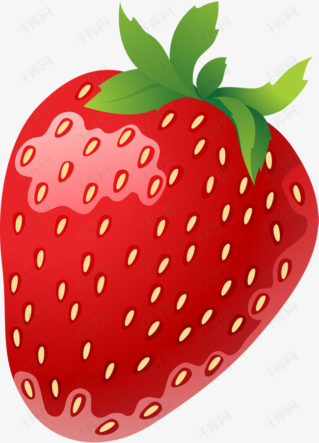 红色卡通草莓的素材免抠红色卡通草莓装饰图案简约水果