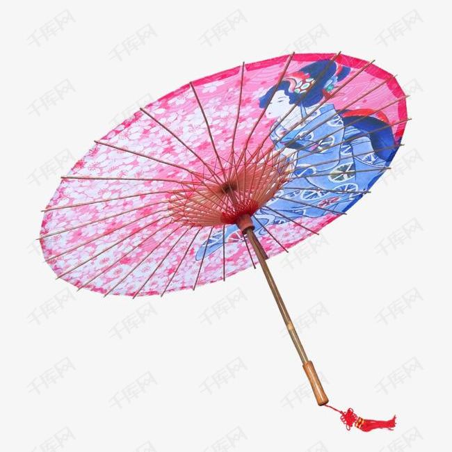 国画古风人物油纸伞