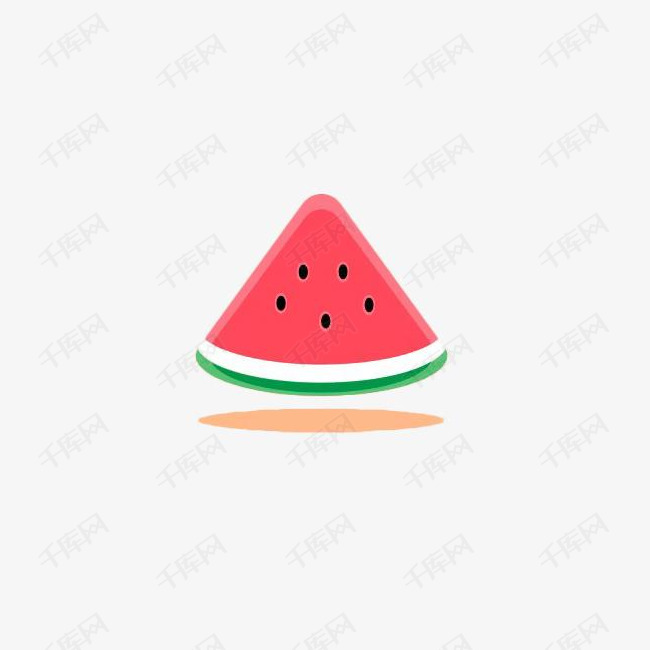手绘一片三角形西瓜