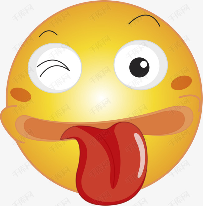 卡通吐舌头鬼脸表情