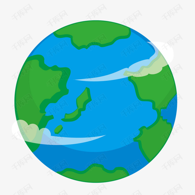 卡通圆形的地球星球设计