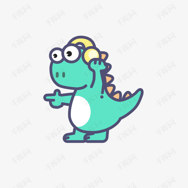 蓝色恐龙卡通图标