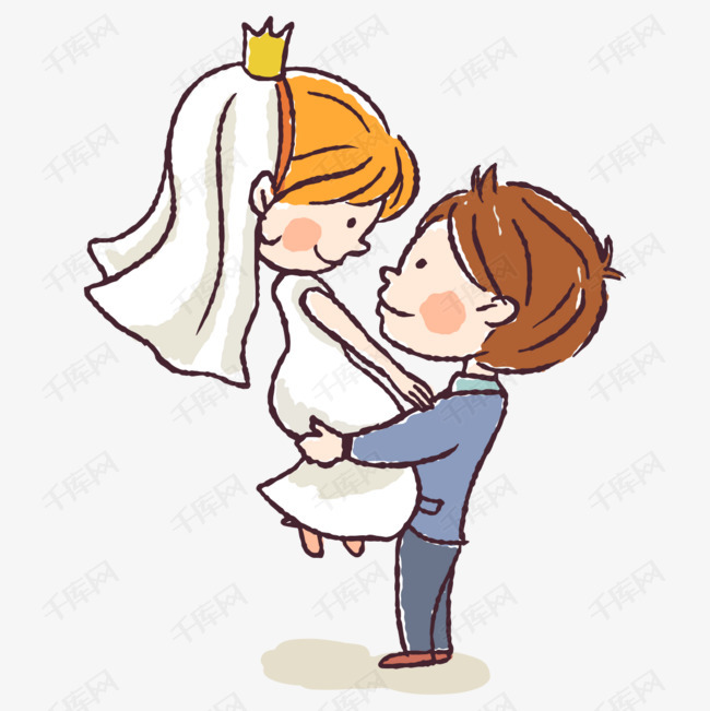 卡通婚纱照