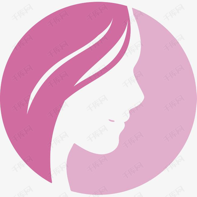 女性美容中心的素材免抠矢量png美容美容中心粉红色粉色侧脸侧脸标志