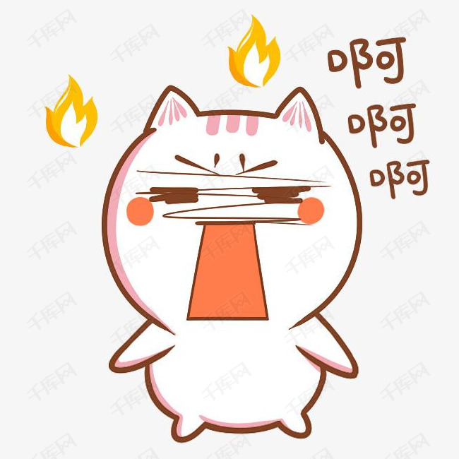 卡通可爱生气小猫表情