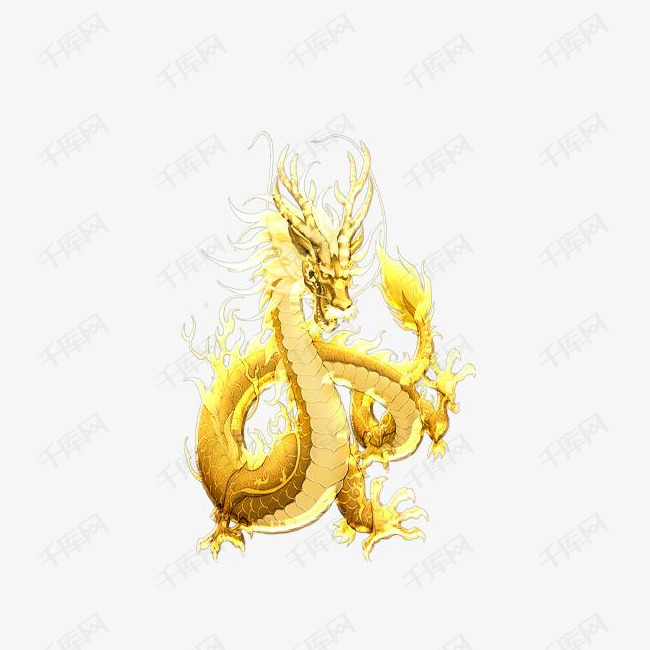 金色大气龙形象插画