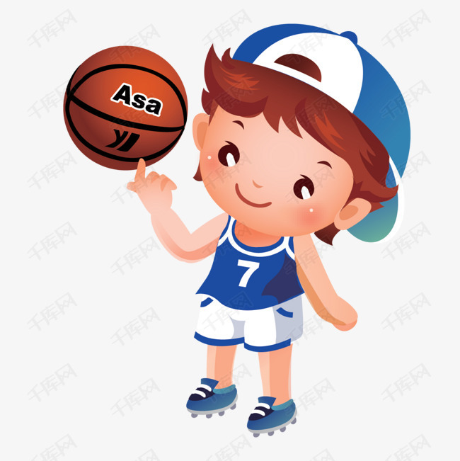 转篮球的男孩设计的素材免抠运动员比赛男孩校园运动会矢量图卡通