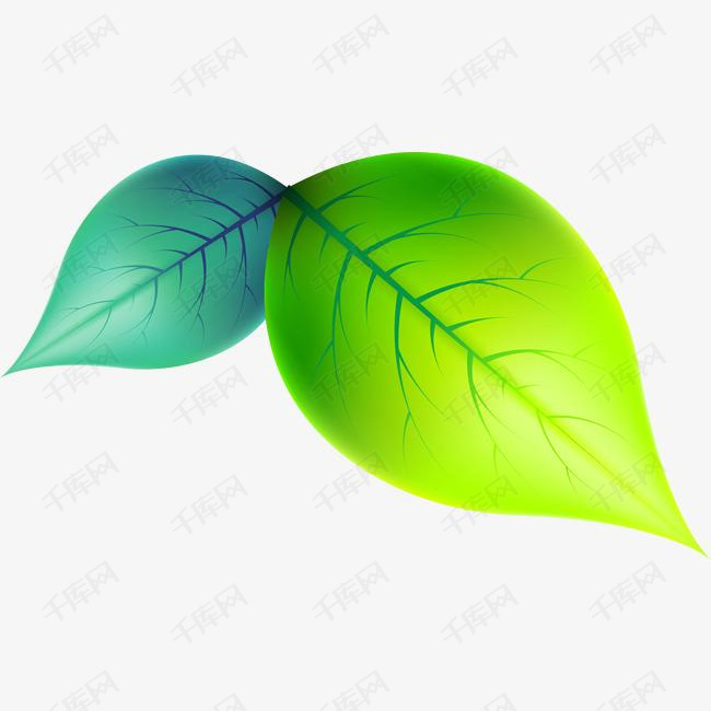 卡通叶子素材的素材免抠绿色大自然清新手绘叶子树叶绿叶