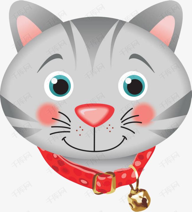 戴着猫铃铛的小猫头