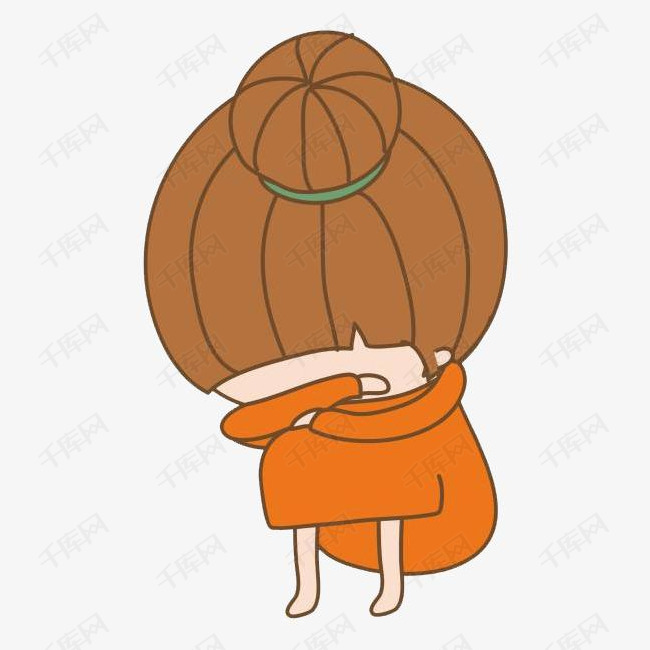 卡通蹲着哭泣的女孩的素材免抠哭泣卡通手绘可爱女孩美丽