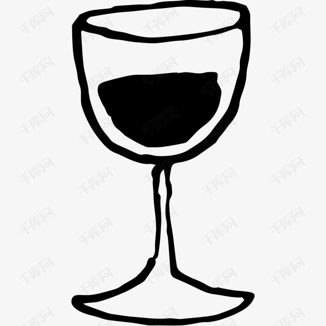 手绘酒杯的素材免抠手绘画酒杯杯子矢量图装饰矢量装饰