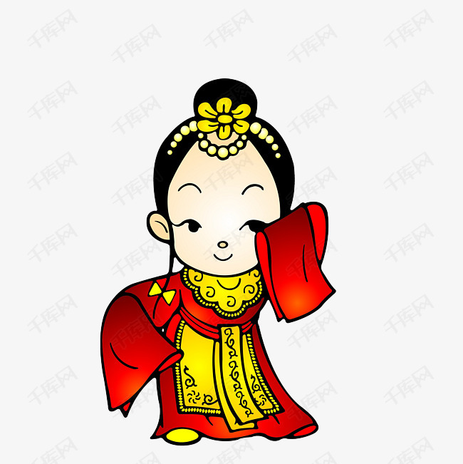的古代女子素材的素材免抠卡通遮挡跳舞女子衣袖遮脸古代女子古风人物
