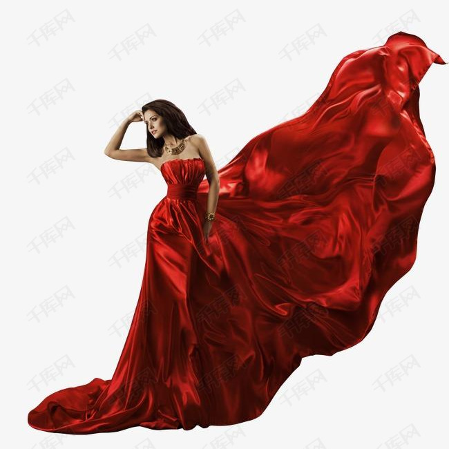 红色晚礼服美女素材图片免费下载_高清装饰图