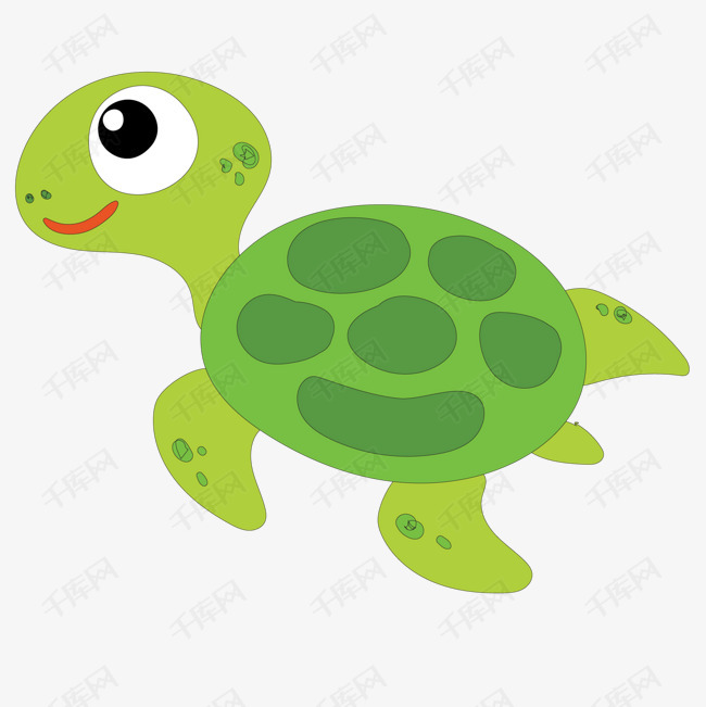绿色的卡通海龟设计的素材免抠海龟矢量图绿色乌龟海底世界海洋动物