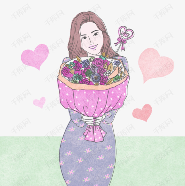 美女献花