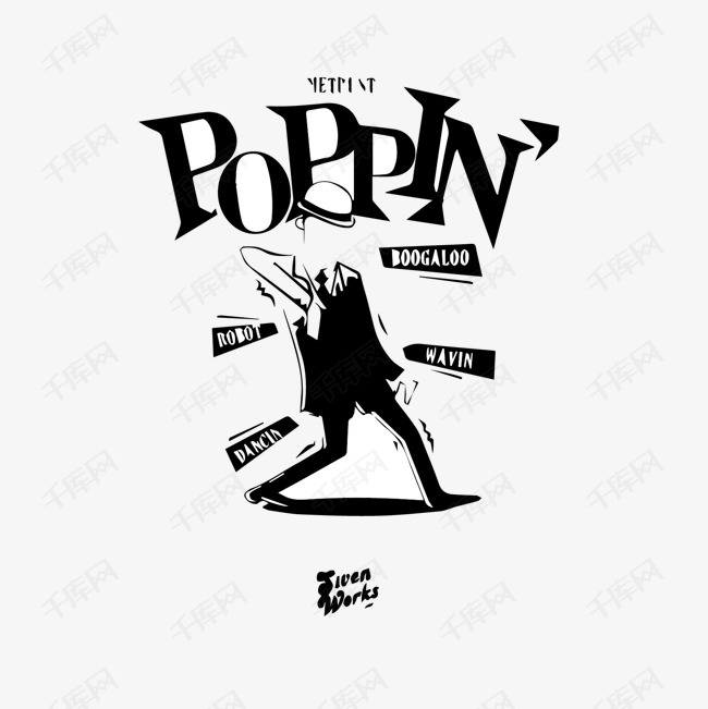 popping元素名称及图解,popping元素图片 popping人像英文嘻哈字体